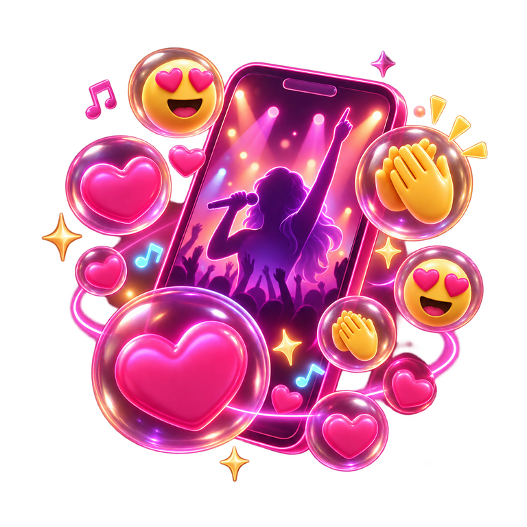 A smiling face with heart-shaped eyes